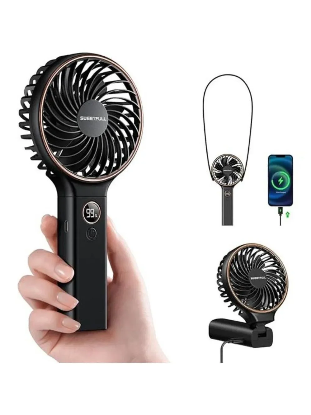 Handheld Mini Fan Portable Rechargeable Foldable Travel Fan USB Personal Cooling